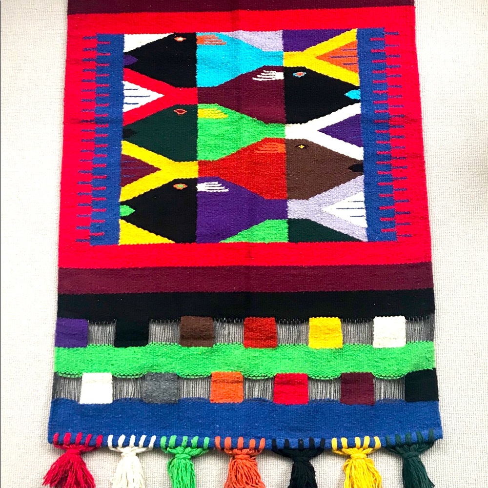 Stunning handwoven fish wall hanging 46 x 28